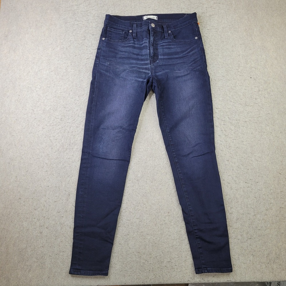 Madewell Women's 9" High Rise Skinny Blue Jeans Dark Wash Stretch Size 29